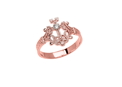 Solitaire Cross Fashion Ring